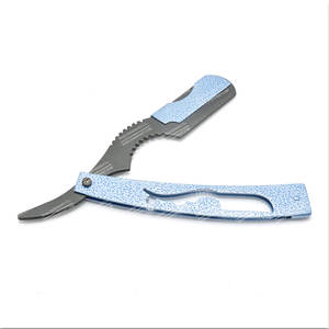 Couteau de rasage noir en acier inoxydable avec outils d'extension de cheveux de rasoirs en matière plastique - Product Image 1