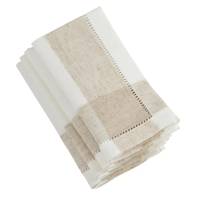 Guardanapo de linho para hotel 100%, guardanapo de linho de algodão orgânico certificado de tecidos ecológico material leve