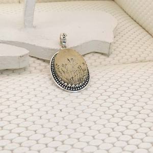 Joyería fina de Plata de Ley 925, collar con colgante ovalado de jaspe con imagen bonita con colgante de plata 925 de piedras preciosas reales - Product Image 6