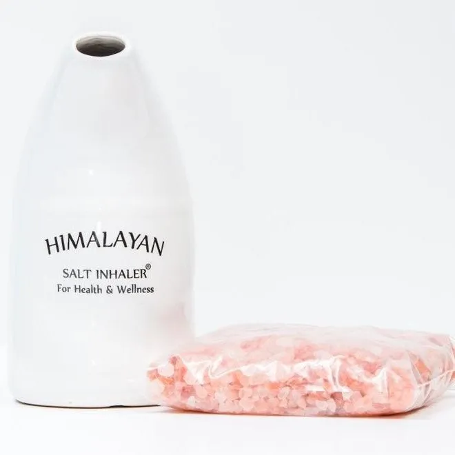 Groothandel Hervulbare Himalaya Zout Inhalator Himalaya Roze Zout Pijp Inhalator Keramische Zout Inhalator Gezondheidszorg Product