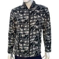 Veste tactique d'extérieur en polaire polaire avec fermeture éclair, camouflage, grande taille, en polyester délavé, avec logo personnalisé et service OEM
