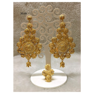 Conjunto de joyas de pendientes de boda para mujer africana de color dorado para compromiso de fiesta y regalo - Product Image 1