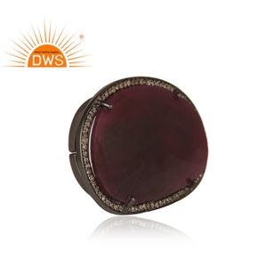 Anillo apilable de piedras preciosas de diamante Natural y rubí de Plata de Ley 925 para mujer, joyería para mujer, regalo para ella - Product Image 3