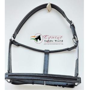 Cabestro de Cuero de Lujo con Canal Vacío en la Nariz y la Mejilla para Incrustaciones DIY, Collarín Acolchado Cómodo con Herrajes Plateados de Calidad Superior - Product Image 2