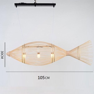 Pantalla de bambú ecológica para lámpara colgante, luces de decoración hechas a mano, artesanal, venta al por mayor - Product Image 2