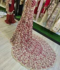 Vestido de novia largo con adornos elegantes, cuentas de cristal, trabajo de piedra para boda, hermoso, pesado, largo, 2021 - Product Image 1