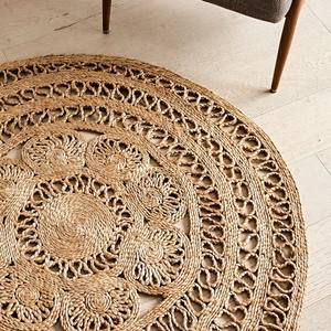 Alfombra redonda Natural de yute, diseño bonito, nuevo - Product Image 3