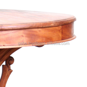 क्लासिक ठोस केक लकड़ी गोल डाइनिंग टेबल पारंपरिक डिजाइन भोजन कमरे के फर्नीचर के लिए प्राकृतिक रंग के साथ - Product Image 2