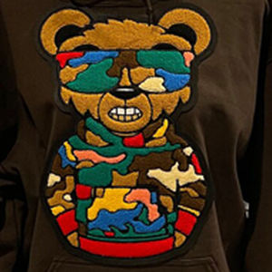 Trendy Style Gentleman Gradient OEM French Terry Chenille Embroidery Custom <b>Hoodie</b> Wholesale - Product Image 5