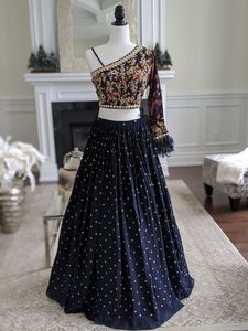Qiao — robe LEHENGA 2022, broderie lourde avec perles de verre de cristal, pour le haut élégant, pour vêtements de fête et mariage - Product Image 2