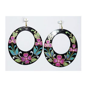 2025 Ukraine noir cercle barre boucles d'oreilles goutte argile polymère or cercle boucles d'oreilles suspendues pour les filles style industriel bijoux - Product Image 1