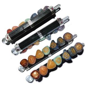 Pierre de tourmaline noire en gros sept chakra baguette dégringolée pierre Feng Shui produits de guérison - Product Image 1