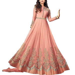 Indien et pakistanais dernier filet en mousseline de soie lourd brodé longueur au sol solide Boutique robe travail manuel lourd Gharara vente chaude - Product Image 6