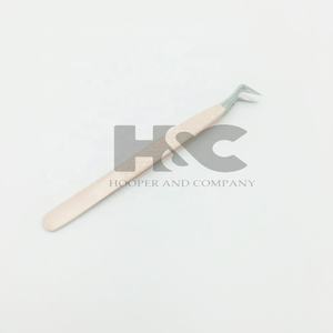 Nouvelle pince à épiler Beige pour extensions de cils Diamond Grip Volume russe pince à épiler enduite de poudre en acier inoxydable pince à épiler vison - Product Image 3