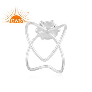 Bague en argent Sterling, pierre de lune arc-en-ciel, empilable, vente en gros, bijoux indiens, - Product Image 3