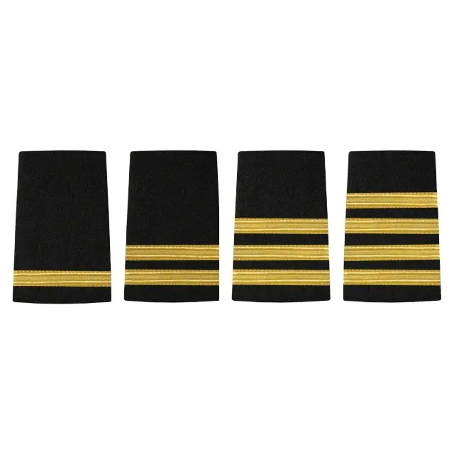 Épaulettes de pilote d'usine personnalisées OEM Épaulettes de pilote de ligne de haute qualité vente en gros d'épaulettes à enfiler de rang d'aviateurs
