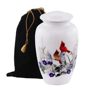 ที่ใส่เถ้ากระดูกอลูมิเนียมตกแต่งพร้อมรูปนกที่น่าสนใจสำหรับบริการฝังศพ - Product Image 4