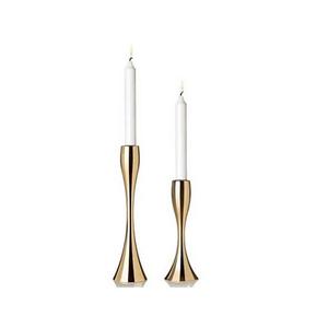 Soporte de vela de tres tamaños diferentes en soporte de vela pulido de oro de metal con chimenea de vidrio para decoración del hogar - Product Image 3