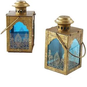 Set Of 2 Dining Room or <b>Bedroom</b> Decoration Tealight Candle Holder Lantern Wedding and Festival Party Decoration Accessories Use - Product Image 1