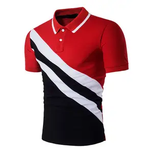 Made In Pakistan Fashion Style Men Breathable Polo Shirt Striped Lapel Tops Factory Supplier Men Polo T-Shirt