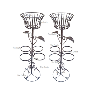 Soporte de maceta de Color blanco de hierro, soporte de planta de tamaño y forma personalizados para accesorios de decoración de jardín y hogar - Product Image 3