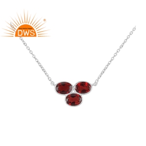 Collier pendentif en pierre précieuse grenat pour femmes, magnifique bijou, argent Sterling fin, vente en gros, - Product Image 1