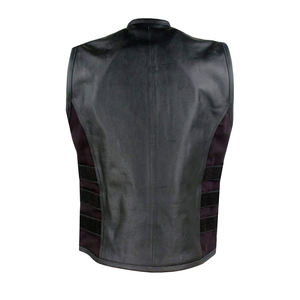 เสื้อกั๊กหนังสำหรับผู้ชาย,เสื้อกั๊กหนังแท้สำหรับขี่มอเตอร์ไซค์เสื้อกั๊กสำหรับไบค์เกอร์เสื้อกั๊กแบบตัดเต็มเกรน - Product Image 2