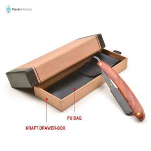 Gold Private Label มีดโกนหนวดตรง,ใบมีดโกนสำหรับช่างตัดผมทำจากสเตนเลสสตีล - Product Image 6