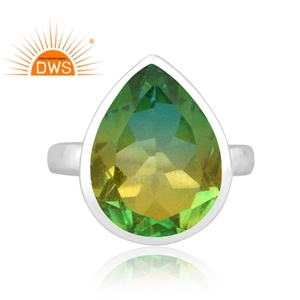 Hecho a mano fina plata esterlina Natural Bio cromo diópsido cuarzo piedra preciosa anillo apilable joyería fabricante - Product Image 2