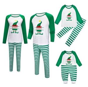 Ropa de dormir elástica de alta calidad con dibujos de ciervos, Conjunto de pijama familiar de Navidad - Product Image 5