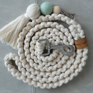 Macrame สายจูงสุนัขทำจากผ้าฝ้าย,สายจูงสุนัขแบบทนทานงานแฮนด์เมด - Product Image 1