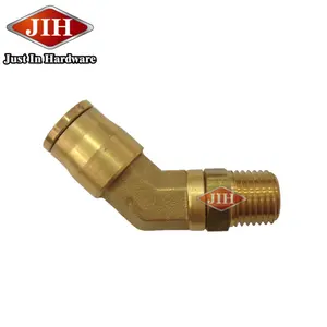 Metric Push to Swivel Male Elbow, Push in Connector DIN DOT Air Brake Brass Fittings for Nylon Tube 45 degree push male elbow 45