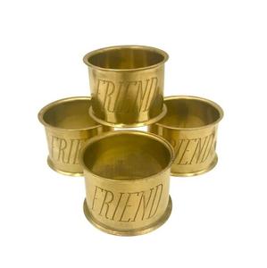 Anillo de latón con estampado de logotipo personalizado, servilletas chapadas en plata de tortuga, Estilo vintage, elegante, venta al por mayor - Product Image 2