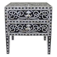 Décoration de maison de luxe meubles miniatures, elle doit incruster commode et Table latérale meubles de salon indiens Antique moderne
