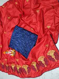 ชุดผ้าส่าหรีพิมพ์ลายผ้าคอตตอนพร้อมเสื้อชิ้นผ้าชุดสำหรับผู้หญิงอินเดียส่าหรี - Product Image 3