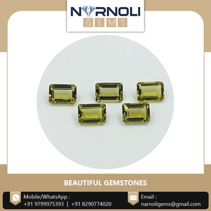 Quartz doré naturel, pierre précieuse verte de qualité supérieure, pierres Narnoli, belle apparence, pierre facettée non montée pour la fabrication de bijoux et l'artisanat - Product Image 4