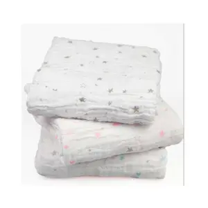 Double fabric Customized Modern 100% Organic cotton Infant Wrap GOTS Certificate Premium Quality Newborn Gift baby muslin cloth