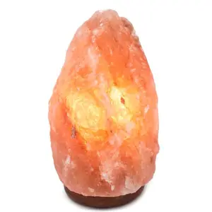 Himalayan Natural Rock Salt Lamp 3-4 kg Pink Crystal lamp night light from Pakistan with custom packaging and Power Cords