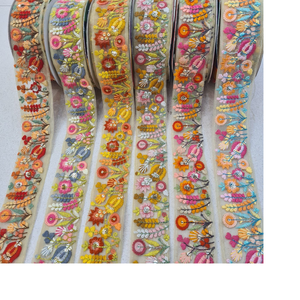 Miroirs brodés à la machine, lacets et rubans de découpe, de tailles et couleurs assorties pour robes de mariée, fait à la main, bricolage - Product Image 2