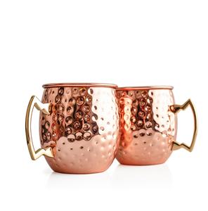 Tasses en cuivre Tasse à mule de Moscou en acier inoxydable personnalisée Tasses à café plaquées cuivre avec poignée pour une seule pièce prix - Product Image 2