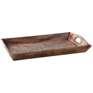 Plateau de service en bois de manguier fait à la main de qualité exportée pour les hôtels et les restaurants. Prix d'usine direct disponible à prix réduit - Product Image 1