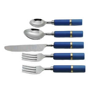 Juego de cubiertos de cocina de nuevo diseño con mango de resina azul y acero inoxidable, superventas - Product Image 1