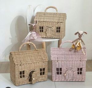 Cadeau de noël pour enfants, panier en forme de maison, panier de pique-nique pour les jouets d'enfants, panier de rangement pour décoration de maison, sac en rotin à la mode - Product Image 5