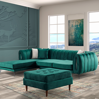 Mejor Precio, Sofá de Terciopelo Moderno de 2 Plazas, Estructura de Madera Maciza, Personalizable, Modular, Seccional, para Sala de Estar, Apartamento, Villa