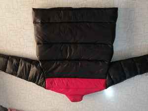 Nouveauté Veste bouffante coupe ajustée bleu marine à manches longues pour homme, accessoire de garde-robe à fermeture éclair à la mode - Product Image 3