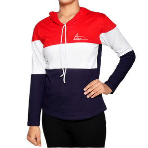 Amna Industries Custom Logo Printed <b>Women's</b> <b>Fleece</b>/Polyester Casual Hoody Color Blocking <b>Pattern</b> Full Sleeves Digital Printing - Product Image 4
