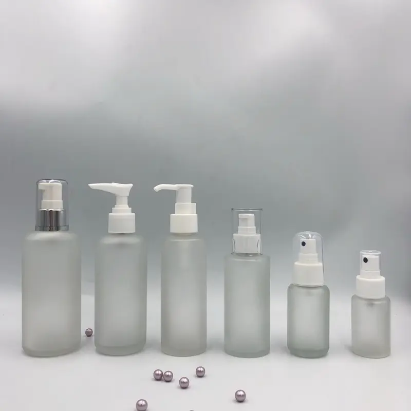 Cosmetic packaging frost glass spray lotion bottle