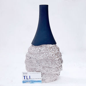 Vase à fleurs en métal durable à double finition argentée, dessus bleu, accessoires de décoration intérieure, fonction extensible, bon prix - Product Image 1
