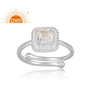 Bague de déclaration en Quartz, pierre précieuse naturelle, bijoux en argent Sterling fin, vente en gros, - Product Image 1