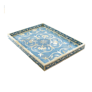 Maximus International New Decorative Wood Art Deco Mop Inlay Multi-Functional Serving Tray Handles-Food Drinks Storage Decor - Product Image 1